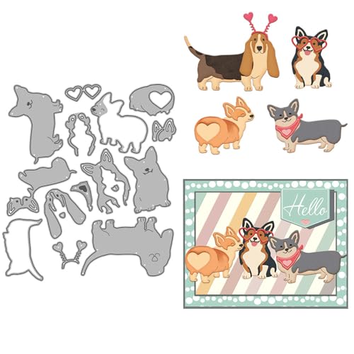 Corgi Stanzformen für Kartenherstellung, Tier-Metall-Stanzformen-Sets für Bastelarbeiten, Scrapbooking, Papierbasteln, Festivals, Album, Party, Hochzeit, dekoratives Zubehör Corgi Stanzformen für Kartenherstellung, Tier-Metall-Stanzformen-Sets für Bastelarbeiten, Scrapbooking, Papierbasteln, Festivals, Album, Party, Hochzeit, dekoratives Zubehör von DHVTESN