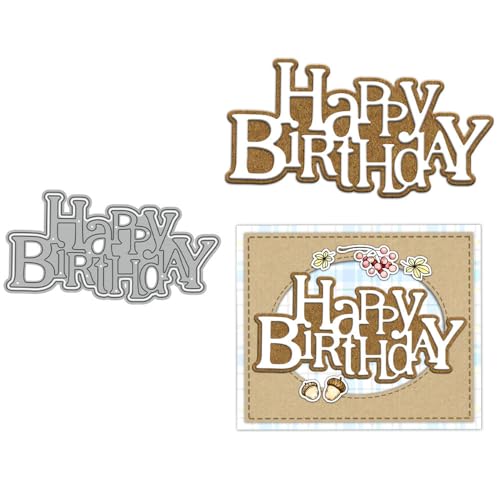Happy Birthday Stanzformen für Kartenherstellung, Metall-Stanzformen Sets für DIY handgemachte Scrapbooking Papierbasteln Festivals Album Party Hochzeit dekoratives Zubehör Happy Birthday Stanzformen für Kartenherstellung, Metall-Stanzformen Sets für DIY handgemachte Scrapbooking Papierbasteln Festivals Album Party Hochzeit dekoratives Zubehör von DHVTESN