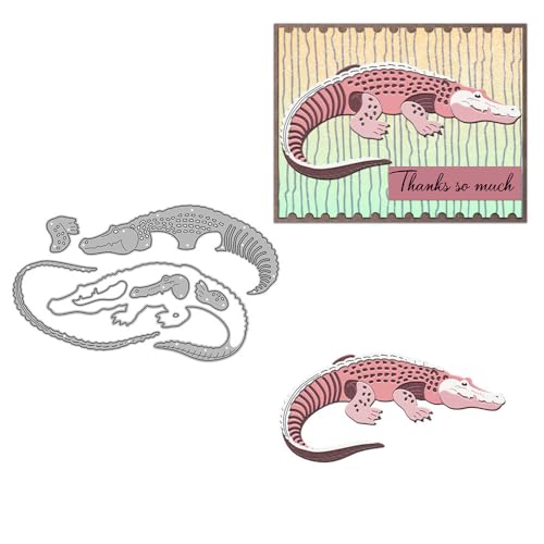 Krokodil-Stanzformen für Kartenherstellung, Tier-Metall-Stanzformen-Sets für DIY, handgemachtes Scrapbooking, Papierbasteln, Festivals, Album, Party, Hochzeit, dekoratives Zubehör Krokodil-Stanzformen für Kartenherstellung, Tier-Metall-Stanzformen-Sets für DIY, handgemachtes Scrapbooking, Papierbasteln, Festivals, Album, Party, Hochzeit, dekoratives Zubehör von DHVTESN