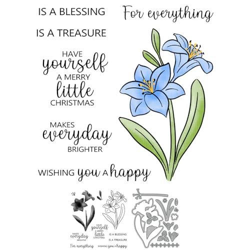Morning Glory Blumenstempel und Stanzformen für Kartenherstellung, Stammblätter, transparenter Silikonstempel und Metall-Stanzformen-Sets für DIY, Scrapbooking, Papierbasteln, Siegel, dekoratives Morning Glory Blumenstempel und Stanzformen für Kartenherstellung, Stammblätter, transparenter Silikonstempel und Metall-Stanzformen-Sets für DIY, Scrapbooking, Papierbasteln, Siegel, dekoratives von DHVTESN
