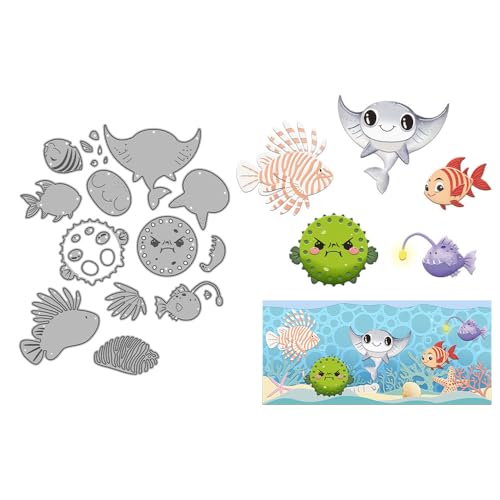 Ozeanfisch-Stanzformen für Kartenherstellung, Metall-Stanzformen-Sets für DIY, handgemachtes Scrapbooking, Papierbasteln, Festivals, Album, Party, Hochzeit, dekoratives Zubehör Ozeanfisch-Stanzformen für Kartenherstellung, Metall-Stanzformen-Sets für DIY, handgemachtes Scrapbooking, Papierbasteln, Festivals, Album, Party, Hochzeit, dekoratives Zubehör von DHVTESN