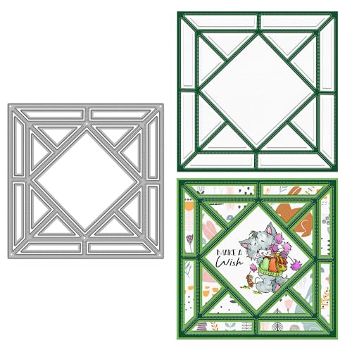 Quadratische Hintergrund-Stanzformen für Kartenherstellung, Bordüre, Metall-Stanzformen Sets für DIY, handgemachtes Scrapbooking, Papierbasteln, Festivals, Album, Party, Hochzeit, dekoratives Zubehör Quadratische Hintergrund-Stanzformen für Kartenherstellung, Bordüre, Metall-Stanzformen Sets für DIY, handgemachtes Scrapbooking, Papierbasteln, Festivals, Album, Party, Hochzeit, dekoratives Zubehör von DHVTESN
