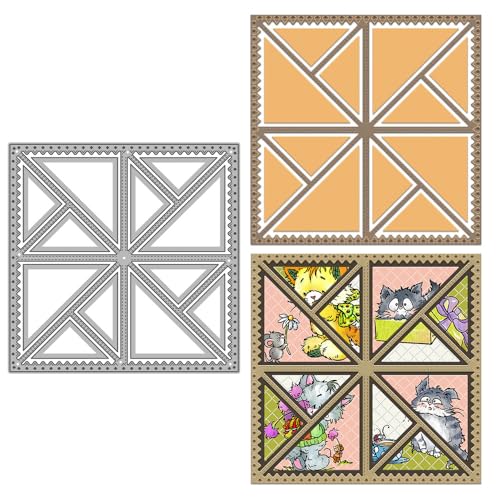 Quadratische Hintergrund-Stanzformen für Kartenherstellung, dreieckige Bordüre, Metall-Stanzformen Sets für DIY, handgemachtes Scrapbooking, Papierbasteln, Festivals, Album, Party, Hochzeit Quadratische Hintergrund-Stanzformen für Kartenherstellung, dreieckige Bordüre, Metall-Stanzformen Sets für DIY, handgemachtes Scrapbooking, Papierbasteln, Festivals, Album, Party, Hochzeit von DHVTESN