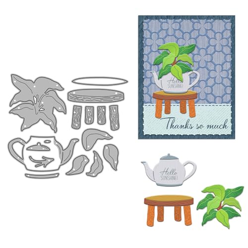 Stanzformen für Teekanne, Topfpflanzen, für Kartenherstellung, Hocker, Metall-Stanzformen, Sets für DIY, handgemachtes Scrapbooking, Papierbasteln, Festivals, Album, Party, Hochzeit, dekoratives Stanzformen für Teekanne, Topfpflanzen, für Kartenherstellung, Hocker, Metall-Stanzformen, Sets für DIY, handgemachtes Scrapbooking, Papierbasteln, Festivals, Album, Party, Hochzeit, dekoratives von DHVTESN
