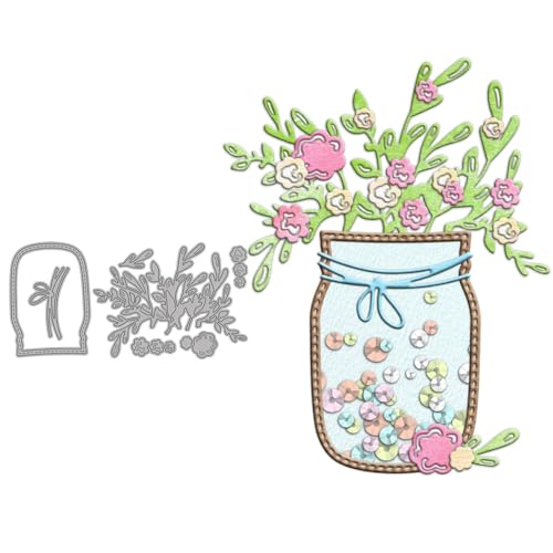 Stanzformen mit Rosenblüten und Zweigen, für Kartenherstellung, Vase, Metall, für Bastelarbeiten, Scrapbooking, Papierbasteln, Festivals, Album, Party, Hochzeit, dekoratives Zubehör Stanzformen mit Rosenblüten und Zweigen, für Kartenherstellung, Vase, Metall, für Bastelarbeiten, Scrapbooking, Papierbasteln, Festivals, Album, Party, Hochzeit, dekoratives Zubehör von DHVTESN