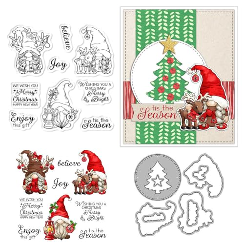 Stempel und Stanzformen für die Kartengestaltung von Weihnachtswichteln, transparenter Silikon-Stempel und Metall-Stanzformen, Sets für DIY, Scrapbooking, Papierbasteln, Siegel, dekoratives Zubehör Stempel und Stanzformen für die Kartengestaltung von Weihnachtswichteln, transparenter Silikon-Stempel und Metall-Stanzformen, Sets für DIY, Scrapbooking, Papierbasteln, Siegel, dekoratives Zubehör von DHVTESN