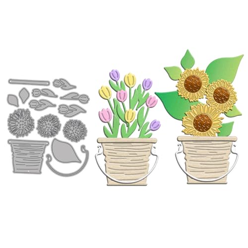 Sunflowers Tulpen Flower Pots Stanzformen für Kartenherstellung, Metall-Stanzformen Sets für DIY handgemachte Scrapbooking Papier Basteln Festivals Album Party Hochzeit Dekoratives Zubehör Sunflowers Tulpen Flower Pots Stanzformen für Kartenherstellung, Metall-Stanzformen Sets für DIY handgemachte Scrapbooking Papier Basteln Festivals Album Party Hochzeit Dekoratives Zubehör von DHVTESN