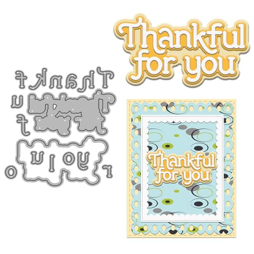 Thankful for You Shadow Stanzformen für Kartenherstellung, Metall-Stanzformen Sets für DIY, handgemachtes Scrapbooking, Papierbasteln, Festivals, Album, Party, Hochzeit, dekoratives Zubehör Thankful for You Shadow Stanzformen für Kartenherstellung, Metall-Stanzformen Sets für DIY, handgemachtes Scrapbooking, Papierbasteln, Festivals, Album, Party, Hochzeit, dekoratives Zubehör von DHVTESN