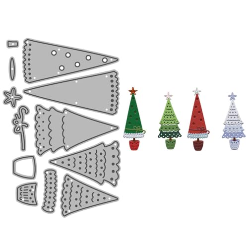 Weihnachtsbaum-Stanzformen für Kartenherstellung, Metall-Stanzformen-Sets für DIY, handgemachtes Scrapbooking, Papierbasteln, Festivals, Album, Party, Hochzeit, dekoratives Zubehör Weihnachtsbaum-Stanzformen für Kartenherstellung, Metall-Stanzformen-Sets für DIY, handgemachtes Scrapbooking, Papierbasteln, Festivals, Album, Party, Hochzeit, dekoratives Zubehör von DHVTESN