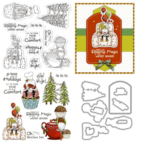 Weihnachtsmann-Kuchenstempel und Stanzformen für Kartenherstellung, Lichter, Weihnachtsbaum, transparenter Silikon-Stempel und Metall-Stanzformen, Sets für DIY, Scrapbooking, Papierbasteln, Siegel Weihnachtsmann-Kuchenstempel und Stanzformen für Kartenherstellung, Lichter, Weihnachtsbaum, transparenter Silikon-Stempel und Metall-Stanzformen, Sets für DIY, Scrapbooking, Papierbasteln, Siegel von DHVTESN
