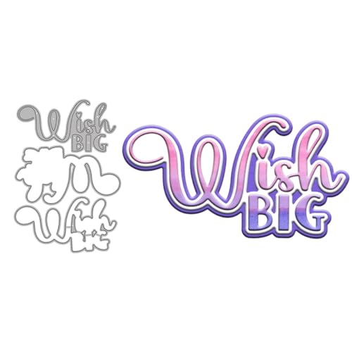 Wish Big Stanzformen für Kartenherstellung, Metall-Stanzformen-Sets für DIY, handgemachtes Scrapbooking, Papierbasteln, Festivals, Album, Party, Hochzeit, dekoratives Zubehör Wish Big Stanzformen für Kartenherstellung, Metall-Stanzformen-Sets für DIY, handgemachtes Scrapbooking, Papierbasteln, Festivals, Album, Party, Hochzeit, dekoratives Zubehör von DHVTESN
