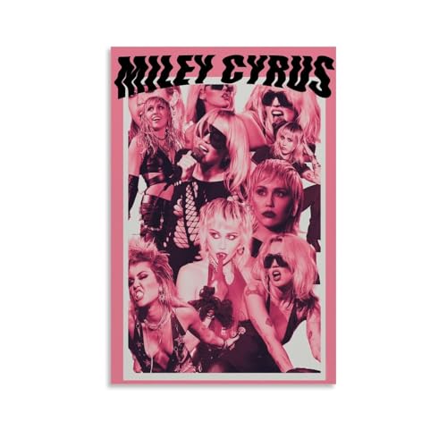DHWDPO Miley Poster Cyrus Sänger, cooles Poster, Leinwand, Wandkunst, Dekor, Gemälde für Zuhause, Wohnzimmer, Schlafzimmer, 40 x 60 cm, ungerahmter Stil von DHWDPO