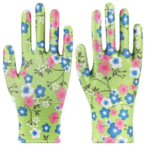 DHYUACN Arbeitshandschuhe für Gartenbau 2 Paar dünne Arbeitshandschuhe for die Bepflanzung von Gärten, Reinigung Blumengärten, Damen, rutschfeste Arbeitsschutzhandschuhe for den Haushalt(Style11) von DHYUACN