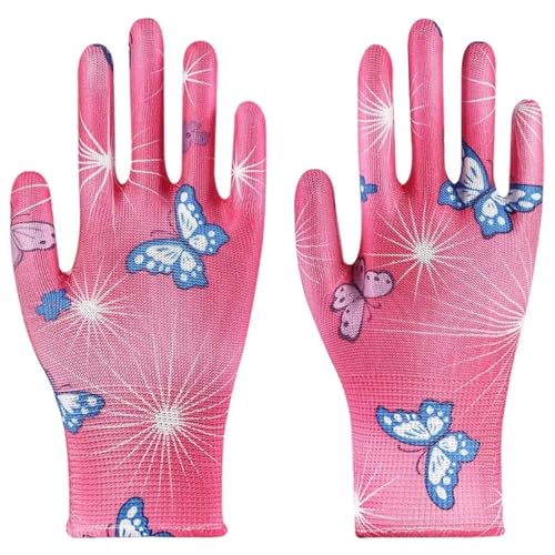 DHYUACN Arbeitshandschuhe für Gartenbau 2 Paar dünne Arbeitshandschuhe for die Bepflanzung von Gärten, Reinigung Blumengärten, Damen, rutschfeste Arbeitsschutzhandschuhe for den Haushalt(Style5) von DHYUACN
