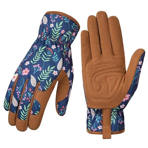 DHYUACN Arbeitshandschuhe für Gartenbau Lederhandschuhe for die Gartenarbeit, dornensicher, for Damen, leichte Arbeitshandschuhe(B) von DHYUACN