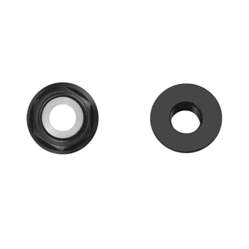 Flanschmutter M2 M3 M4 M5 M6 farbige Flanschmutter aus Aluminiumlegierung, Sicherungsmutter mit Nyloneinsatz, selbstsichernde Mutter, Nylon-Nietmutter(Black,M2-5PCS) von DHYUACN