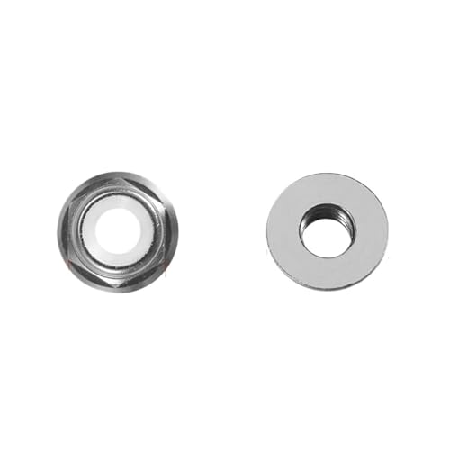 Flanschmutter M2 M3 M4 M5 M6 farbige Flanschmutter aus Aluminiumlegierung, Sicherungsmutter mit Nyloneinsatz, selbstsichernde Mutter, Nylon-Nietmutter(Silvery,M6-5PCS) von DHYUACN