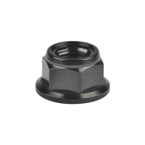 Flanschmutter Titanmutter M6/M8/M10/M12 for Fahrrad-Motorrad-Sicherungsmutter, Sicherungsflanschmutter(Black,M10) von DHYUACN