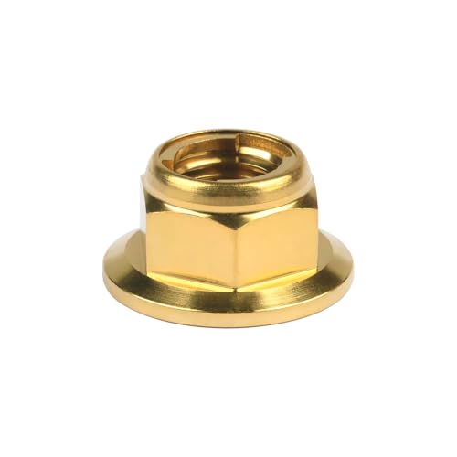 Flanschmutter Titanmutter M6/M8/M10/M12 for Fahrrad-Motorrad-Sicherungsmutter, Sicherungsflanschmutter(Blue 4pcs,M12) von DHYUACN