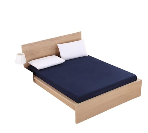 Matratzenschoner Solide Spannbettlaken Matratzenschutzbezug 90/140/160/180/200/220X200 mit Gummiband Laken King Queen Double Single(Color 1,140x200x25cm) von DHYUACN