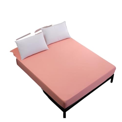 Matratzenschoner Solide Spannbettlaken Matratzenschutzbezug 90/140/160/180/200/220X200 mit Gummiband Laken King Queen Double Single(Color 3,220x200x25cm) von DHYUACN