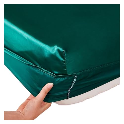 Matratzenschoner Waschbares Spannbettlaken aus Satin-Viskose, elastischer Matratzenbezug, Sommer-Tagesdecke, Einzelbett, Doppelbettwäsche, 2 Personen, Bettlaken(Blue,140x200x25cm 1pc) von DHYUACN