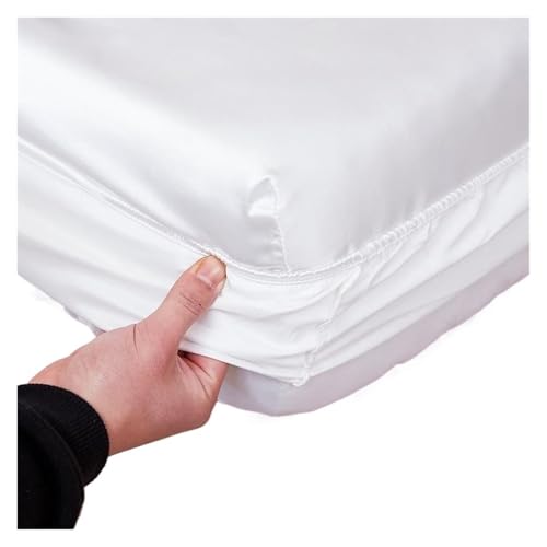 Matratzenschoner Waschbares Spannbettlaken aus Satin-Viskose, elastischer Matratzenbezug, Sommer-Tagesdecke, Einzelbett, Doppelbettwäsche, 2 Personen, Bettlaken(Orange,90x200x20cm 1pc) von DHYUACN