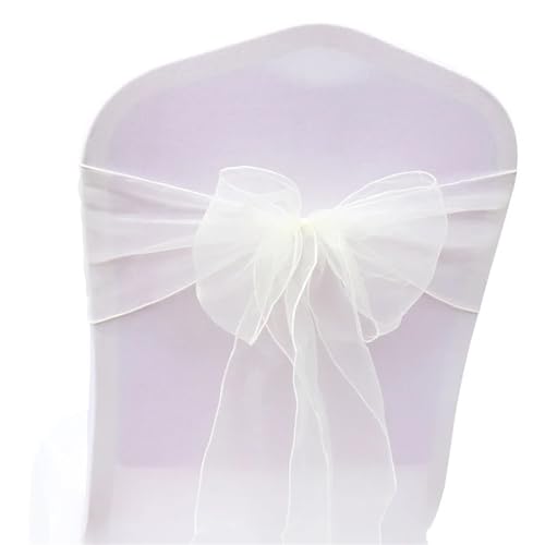 Stuhlschleife 50 Teil/satz Hochzeit Organza Stuhl Schärpen Bogen Knoten for Bankett Event Geburtstag Party Dekoration Home Textile Abdeckung(Ivory) von DHYUACN