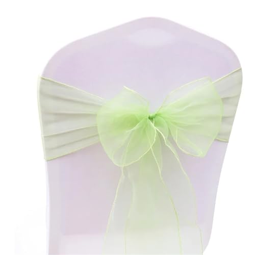 Stuhlschleife 50 Teil/satz Hochzeit Organza Stuhl Schärpen Bogen Knoten for Bankett Event Geburtstag Party Dekoration Home Textile Abdeckung(Light Green) von DHYUACN