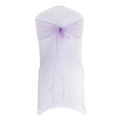 Stuhlschleife Hochzeit Dekoration Organza Stuhl Schärpen Organdy Fliege Knoten for Geburtstag Party Weihnachten Halloween Veranstaltungen Hotel Liefert(Light Purple) von DHYUACN