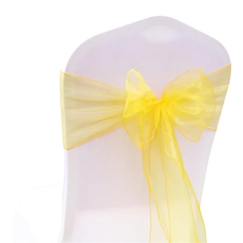 Stuhlschleife Organza Stuhl Schärpen Fliege Band Knoten 18x275cm Abdeckung Tüll for Hochzeit Bankett Weihnachten Event Party Dekoration(Orange) von DHYUACN