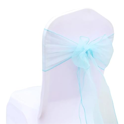 Stuhlschleife Organza Stuhl Schärpen Fliege Band Knoten 18x275cm Abdeckung Tüll for Hochzeit Bankett Weihnachten Event Party Dekoration(Turquoise) von DHYUACN