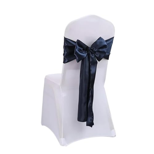 Stuhlschleife Satin Stuhl Schärpen Schleife Hochzeit Knoten Band DIY Krawatten for Party Event Hotel Bankett Dekorationen(Blue02) von DHYUACN