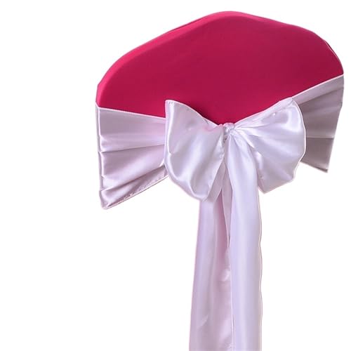 Stuhlschleife Satin Stuhl Schleife Schärpen Hochzeit Indoor Outdoor Band Schmetterling Krawatten Party Event Hotel Bankett Dekoration(WHITE) von DHYUACN