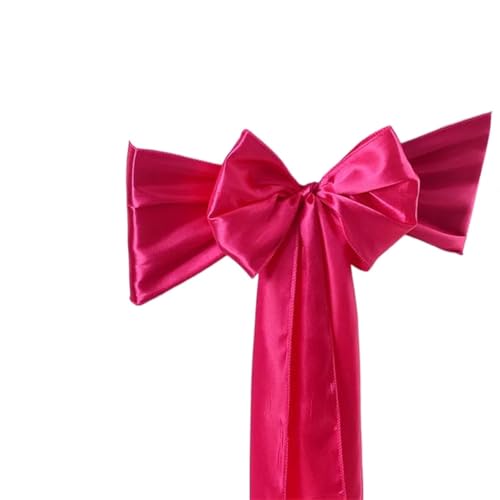 Stuhlschleife Satin Stuhl Schleife Schärpen Hochzeit Indoor Outdoor Band Schmetterling Krawatten for Party Event Hotel Bankett Dekorationen Weich(Fuchsia) von DHYUACN