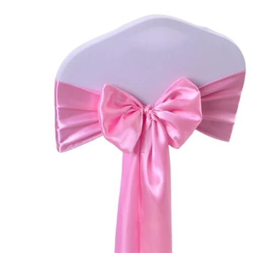 Stuhlschleife Satin Stuhl Schleife Schärpen Hochzeit Indoor Outdoor Band Schmetterling Krawatten for Party Event Hotel Bankett Dekorationen Weich(Light Pink) von DHYUACN