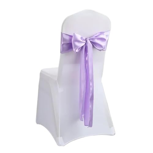 Stuhlschleife Satin Stuhl Schleife Schärpen Hochzeit Knoten Band Krawatten for Party Event Hotel Bankett liefert Heimdekorationen(Purple,10 pcs) von DHYUACN