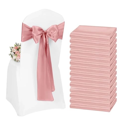 Stuhlschleife Satin Stuhl Schleife Schärpen Hochzeit Knoten Band Krawatten for Party Event Hotel Bankett liefert Heimdekorationen(Rose gold,10 pcs) von DHYUACN