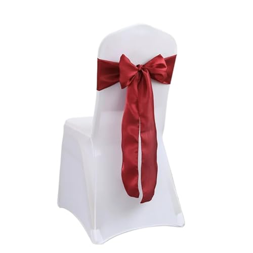 Stuhlschleife Satin Stuhl Schleife Schärpen Hochzeit Knoten Band Schmetterling Krawatten for Party Event Hotel Bankett Liefert Hause Dekoration(Burgundy) von DHYUACN
