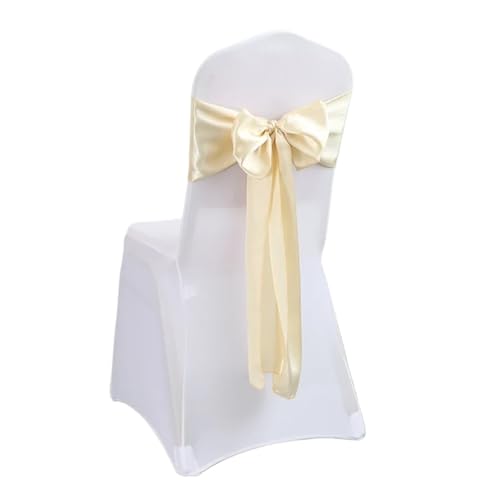 Stuhlschleife Satin Stuhl Schleife Schärpen Hochzeit Knoten Band Schmetterling Krawatten for Party Event Hotel Bankett Liefert Hause Dekoration(Champagne) von DHYUACN
