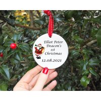 Babys Erste Ornamente, Weihnachtsbaumschmuck 2021, Baumschmuck Personalisiert, Weihnachtsmann Dekoration von DHcraftDesigns