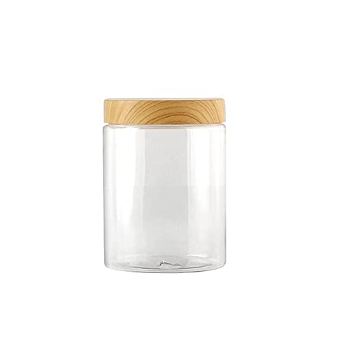 DHliIQQ Holzdeckel Kunststoff Luftdichte Kanister Lagerung Flaschen Glas Tee Kaffee Bohnen Nuss Körner Versiegelt Süßigkeiten Gläser Behälter Keks von DHliIQQ