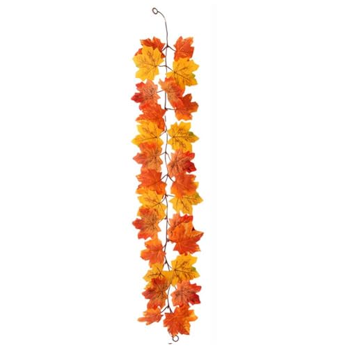 DHliIQQ Künstliche Ahornblatt-Girlande, Herbstblätter, künstliche Pflanze, Rebe für Herbst, Festival, Dekoration, Zimmertisch, Hochzeit, Halloween, Erntedankfest von DHliIQQ