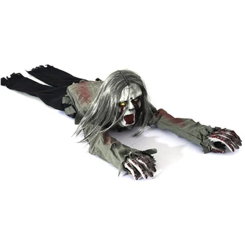 Halloween beleuchtete Zombie-Bodenbrecher-Requisite, 109 cm, Outdoor-Dekoration mit gruseligem beleuchtetem und Zombie-Blutfleck, LED für La Sound von DHliIQQ