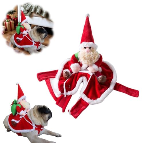 Weihnachtliches Hundekostüm, lustiges Weihnachtsmann-Motiv, Reiten auf Hund, Urlaub, für das ganze Jahr, Kleidung, Outfit, Anziehkleidung, Welpe Weihnachtliches Hundekostüm, lustiges Weihnachtsmann-Motiv, Reiten auf Hund, Urlaub, für das ganze Jahr, Kleidung, Outfit, Anziehkleidung, Welpe von DHliIQQ