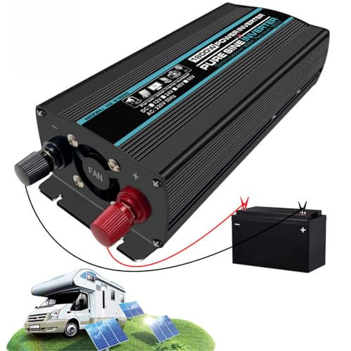 DHsdlpLU 1000W 1800W 2000W 2600W 3000W 4000W (Spitze) Reiner Sinus-Wechselrichter, 12 V/24 V/48 V/60 V Dc Auf Ac 220 V Konverter + LCD-Display + Ac-Steckdosen,1.8KW-48V von DHsdlpLU