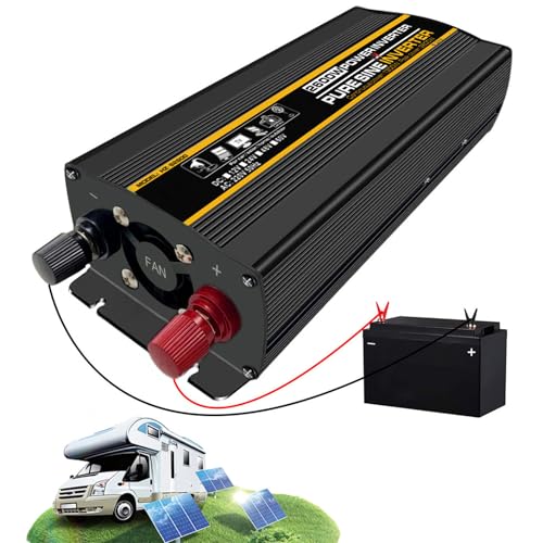 DHsdlpLU 1000W 1800W 2000W 2600W 3000W 4000W (Spitze) Reiner Sinus-Wechselrichter, 12 V/24 V/48 V/60 V Dc Auf Ac 220 V Konverter + LCD-Display + Ac-Steckdosen,2.6KW-60V von DHsdlpLU