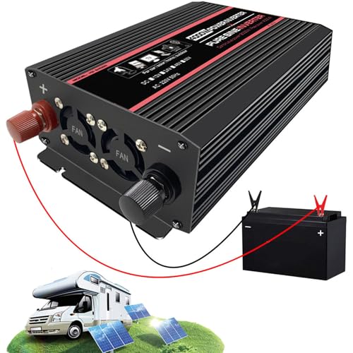 DHsdlpLU 1000W 1800W 2000W 2600W 3000W 4000W (Spitze) Reiner Sinus-Wechselrichter, 12 V/24 V/48 V/60 V Dc Auf Ac 220 V Konverter + LCD-Display + Ac-Steckdosen,4KW-48V von DHsdlpLU