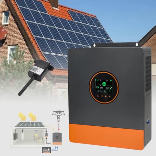 DHsdlpLU Split-Phase-5000-W-48-V-Hybrid-Solarwechselrichter, 120/208/240-V-Ac-Ausgang + 100-a-Mppt-Controller, App-Fernbedienung (Unterstützt Parallel + On-Grid) von DHsdlpLU