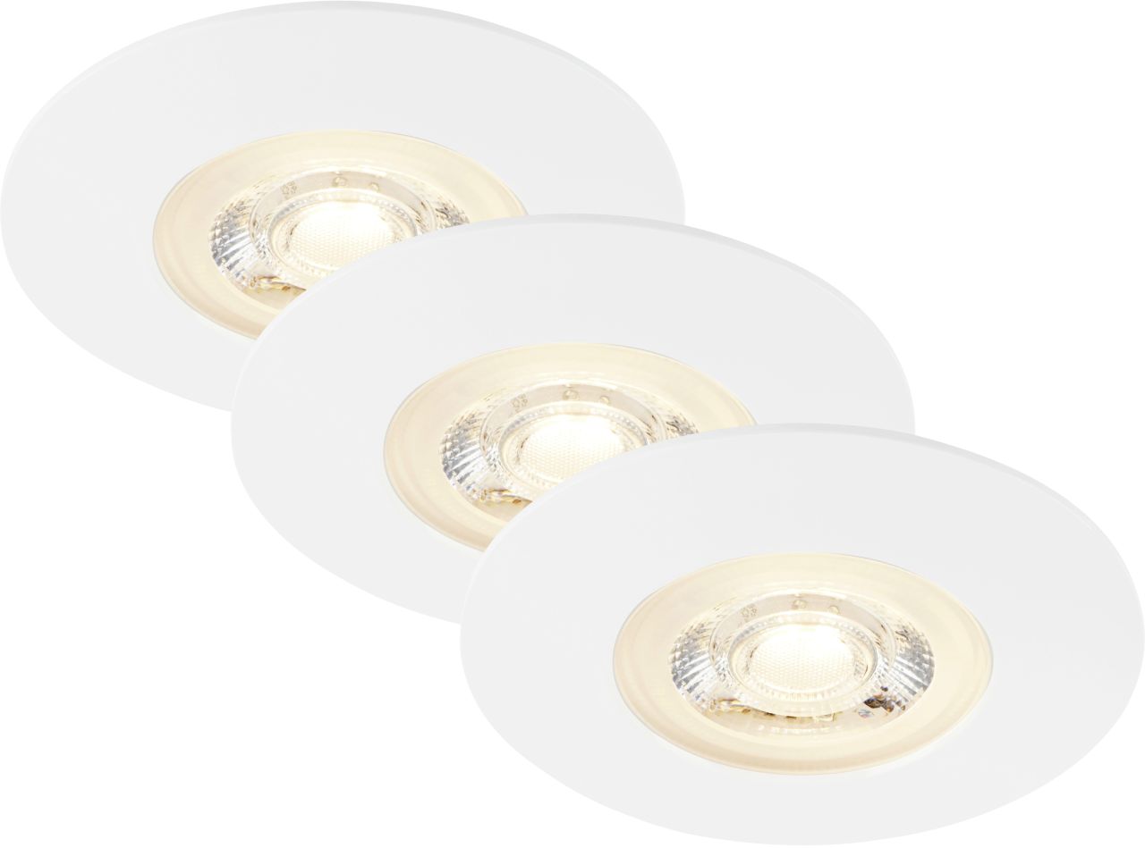 Di-Ka LED Einbauleuchte Kulana 3er Set weiß-matt Ø 9 cm 4,9W, warmweiß von DI-KA